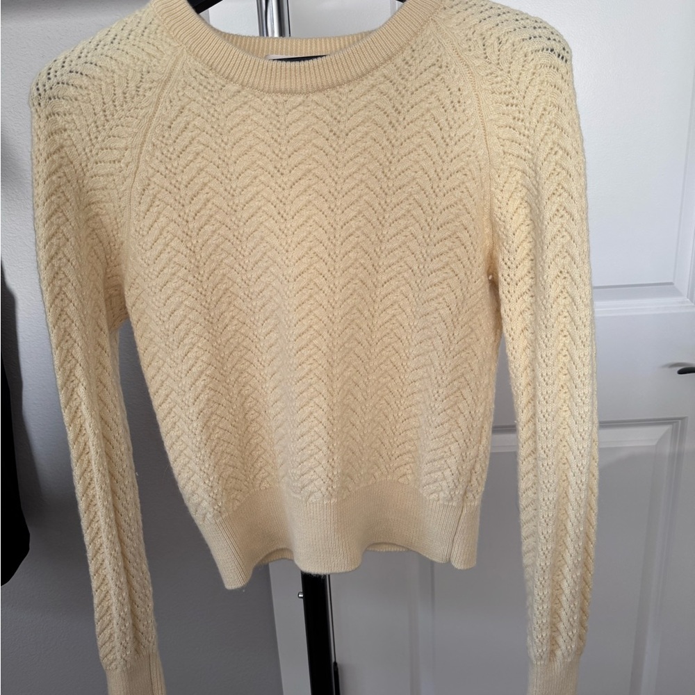 Aritzia Yellow Knit Wool Sweater